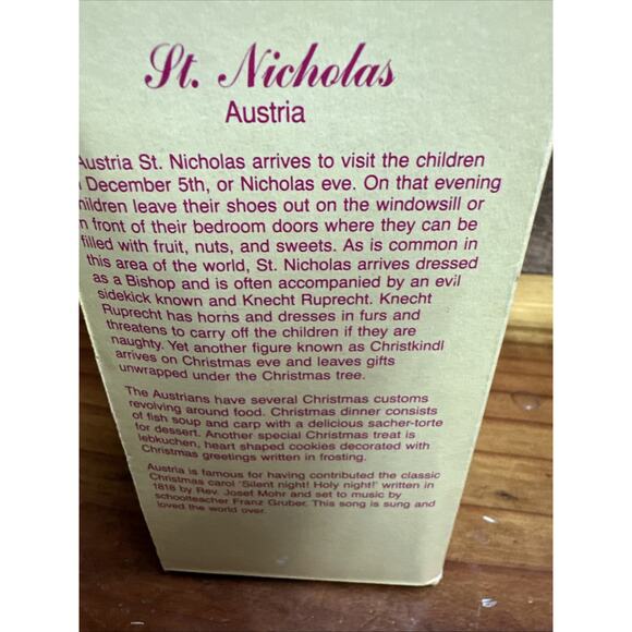 Vintage International Santa Claus Collection St. Nicholas Austria SC20 In Box - Picture 7 of 7